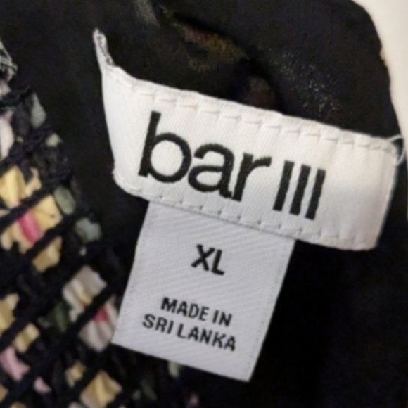 NWT Crop Top Bar III Black and Pink Floral Camisole Tank Top - Picture 2 of 7